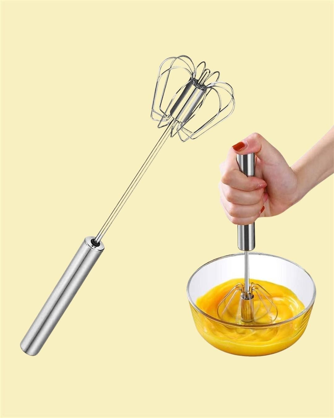 Manual Kitchen Rotating High Speed Hand Whisk Mixer