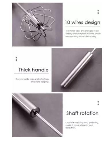 Manual Kitchen Rotating High Speed Hand Whisk Mixer